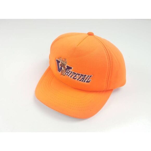 Whitetail Neon Orange Hunting Snapback Hat - Picture 1 of 4